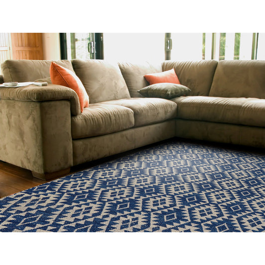 Prentiss Transitional Geometric Rug - I0508 by Feizy in blue, gray. Made from wool in a unique style.