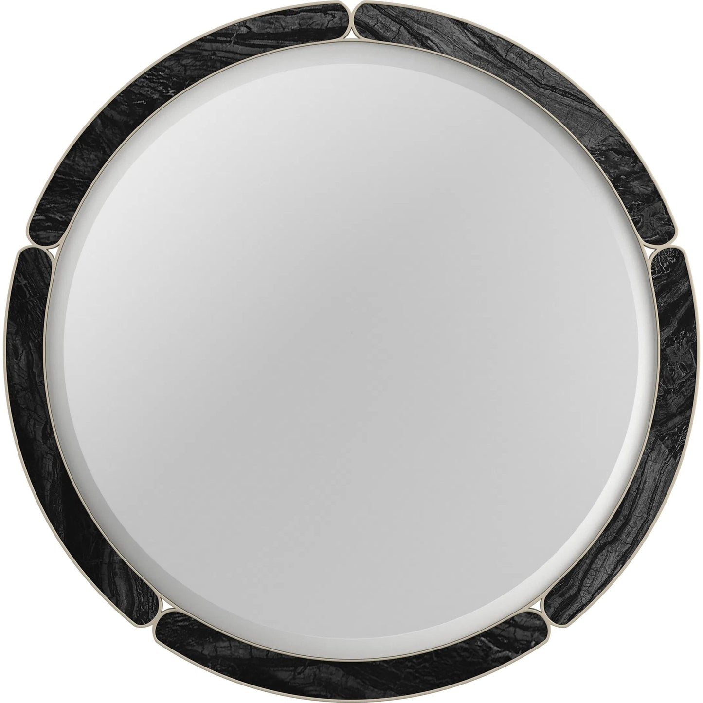 002 SI-2250463 | Additional Silo | Cabochon Mirror by Caracole in whisper of gold. Made from metal, mirror, stone in a modern style.