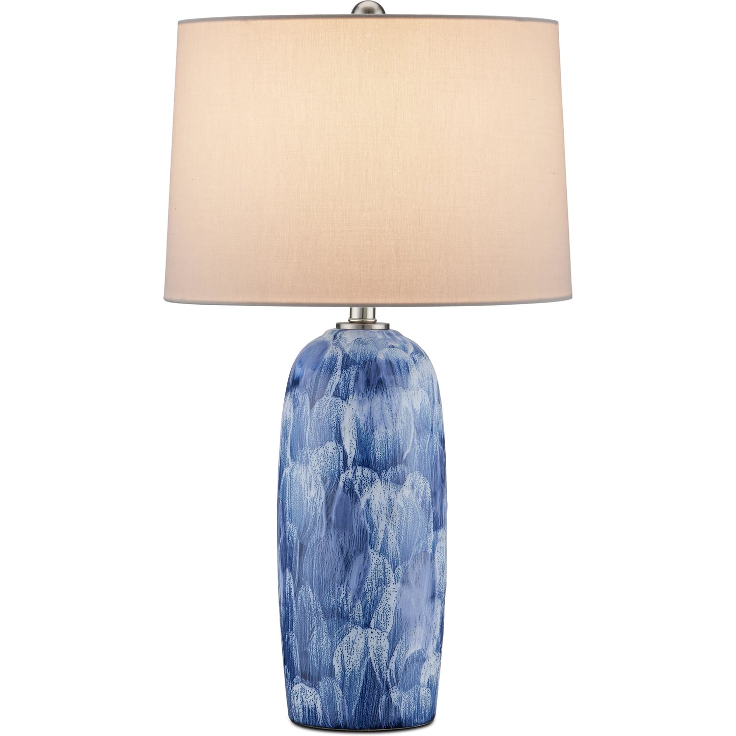 001 SI-2191800 | Primary Silo | Pallas Table Lamp by Currey and Company in blue, white, brushed nickel. Made from ceramic in a modern style.