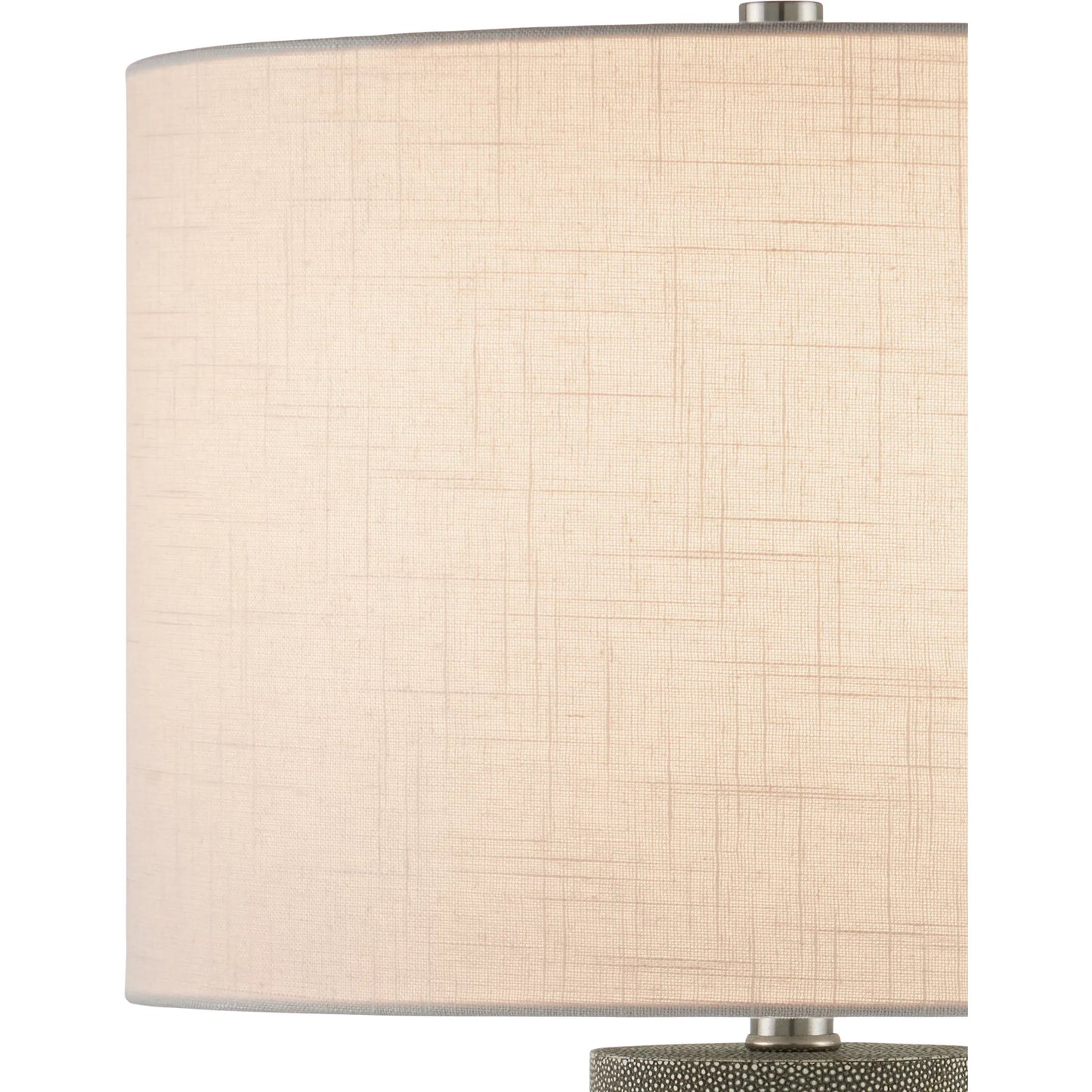004 SI-2387072 | Closeup | Lofitt Table Lamp by Currey and Company in gray, clear. Made from faux shagreen, crystal in a modern style.