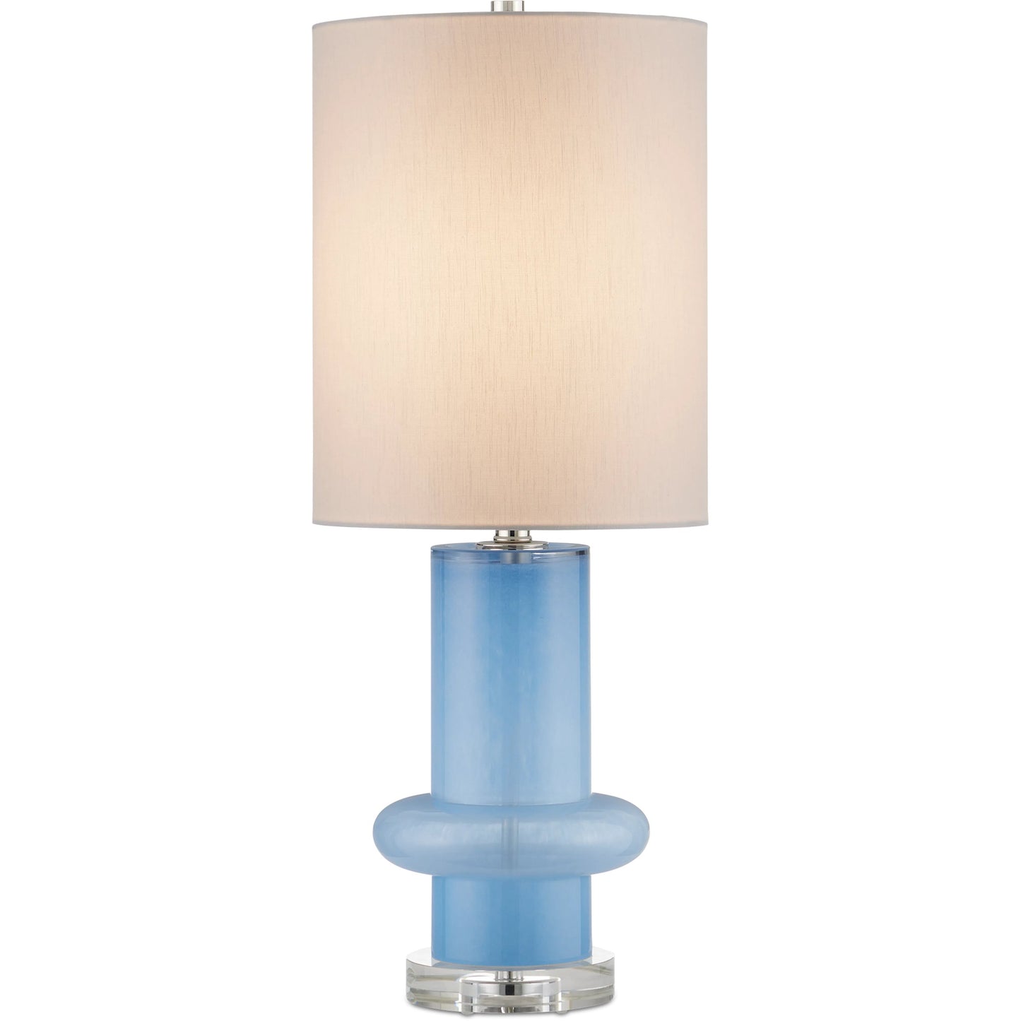 001 SI-2191645 | Primary Silo | Aquaviva Table Lamp by Currey and Company in blue, clear, polished nickel. Made from glass, optic crystal, metal in a modern style.