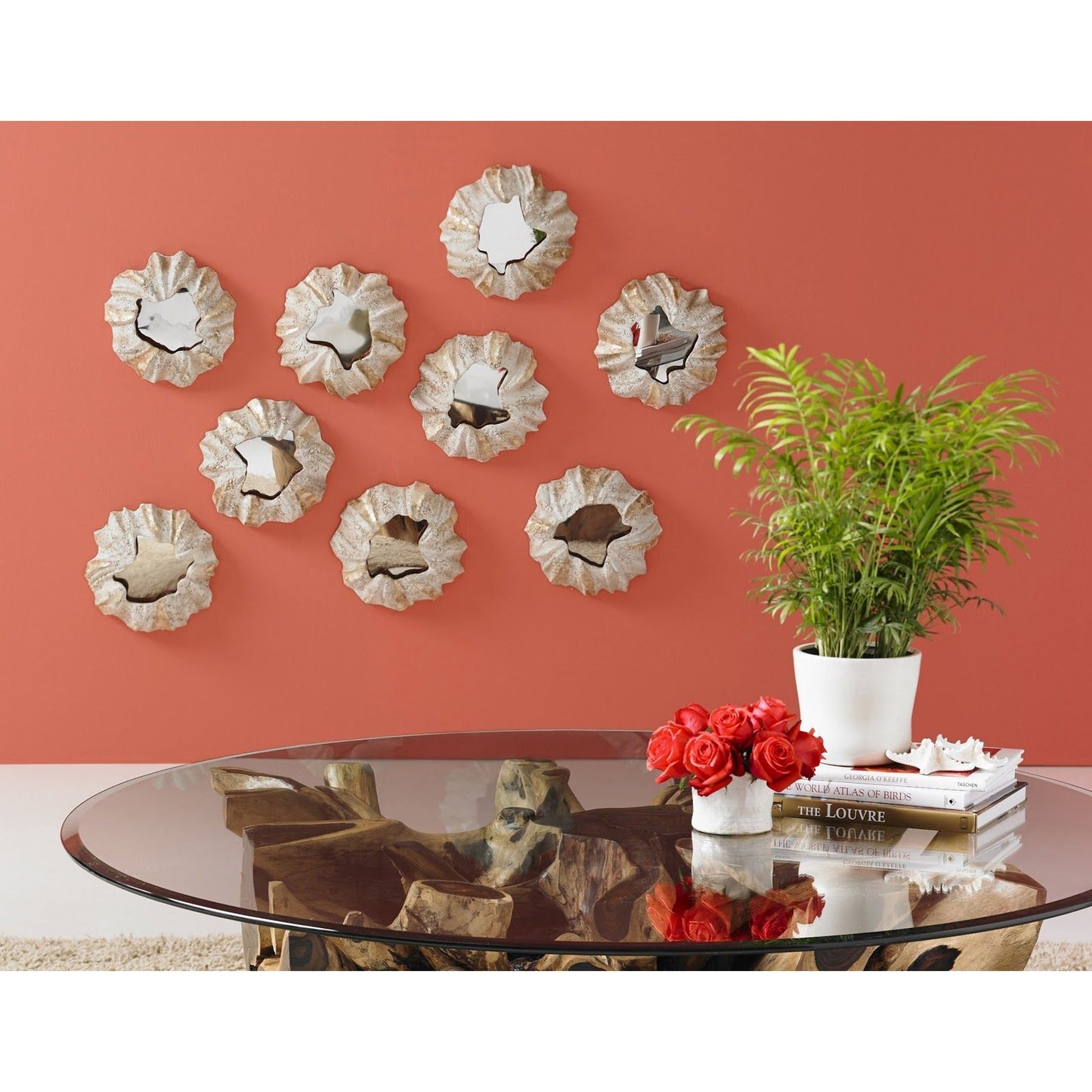 001 SR-820024 | Lifestyle | Barnacle Wall Art by Phillips Collection in off white. Made from resin in a modern style.