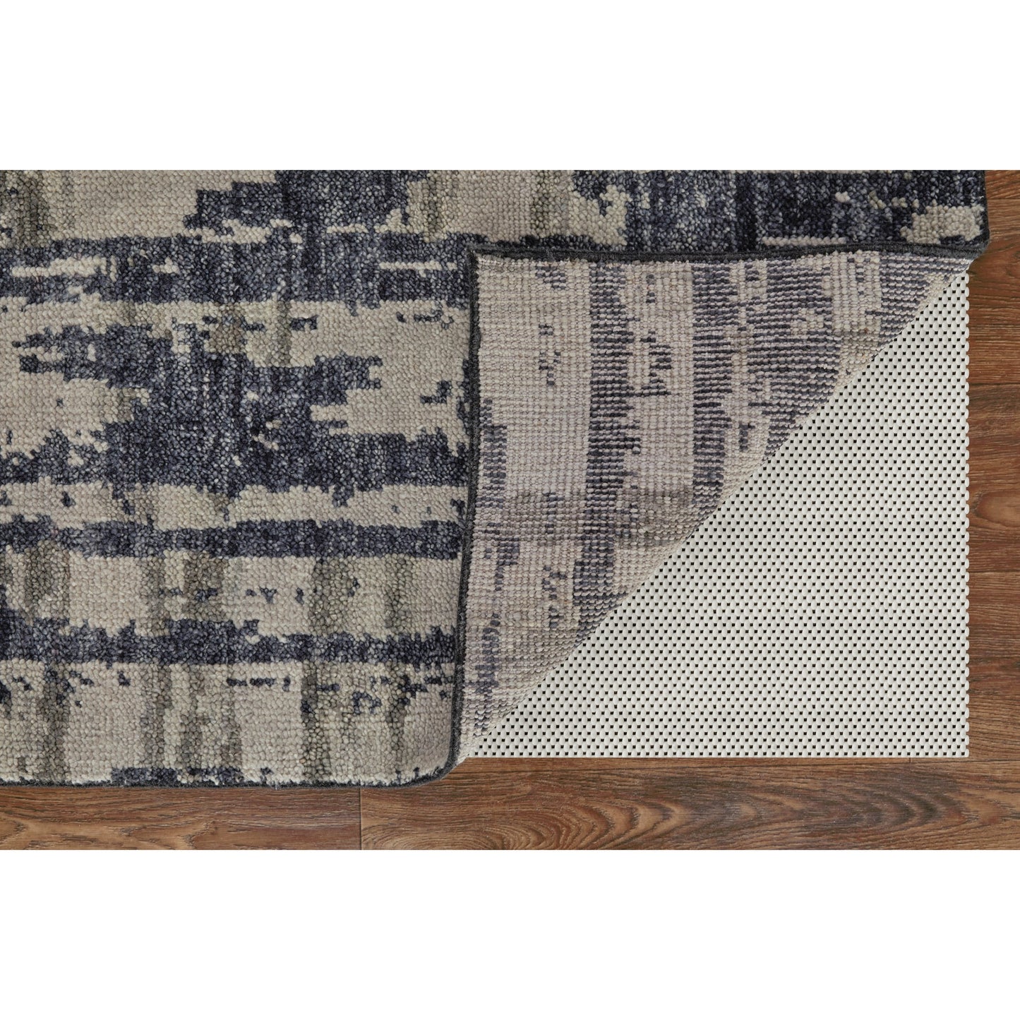 007 SI-2159052,SI-2159056,SI-2159058 | Closeup | Altmar Rug - T18T6035 by Thom Felicia by Feizy Rugs in blue, gray, taupe. Made from wool in a unique style.