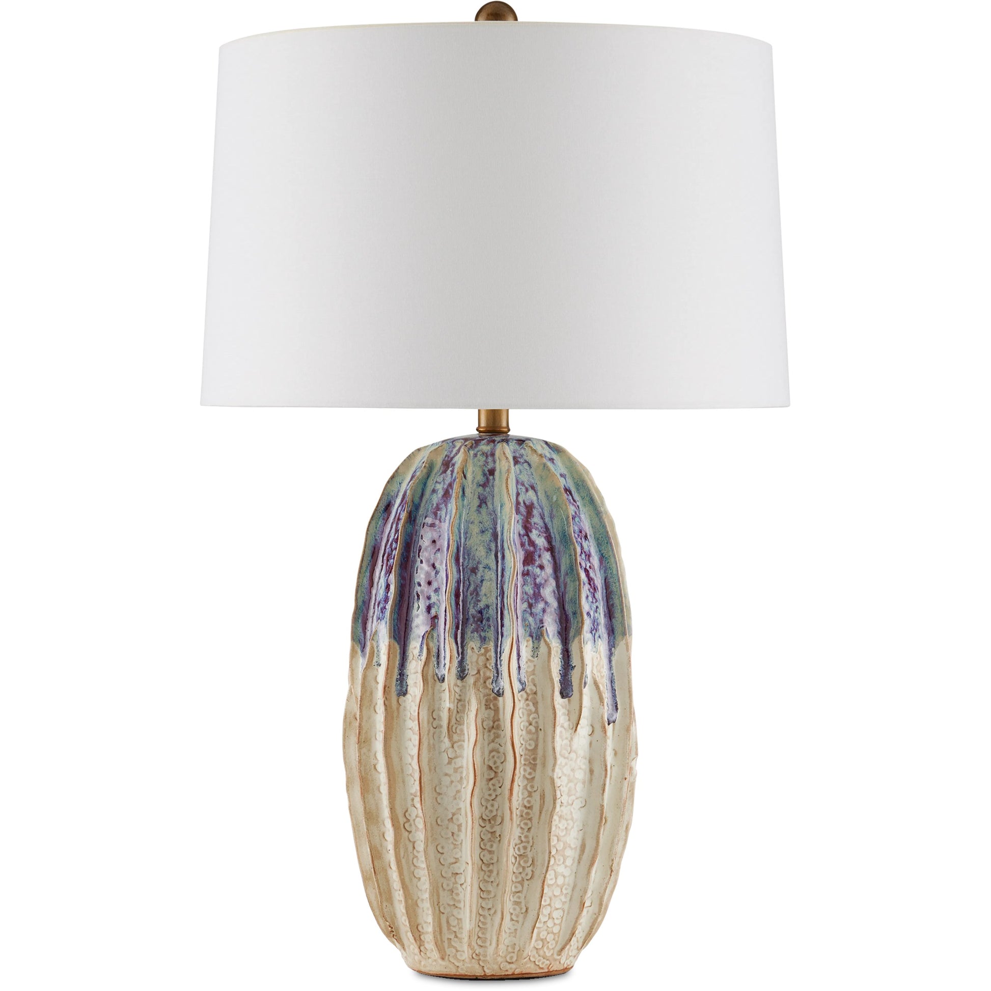 Montmartre Table Lamp by Currey and Company in milk, purple. Made from ceramic in a modern style.