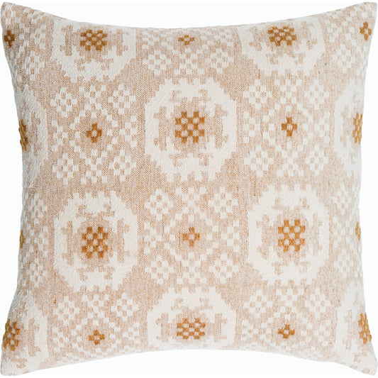 Elara Pillow - 523930 by Livabliss in tan, cream. Made from cotton, wool, polyester in a modern style.