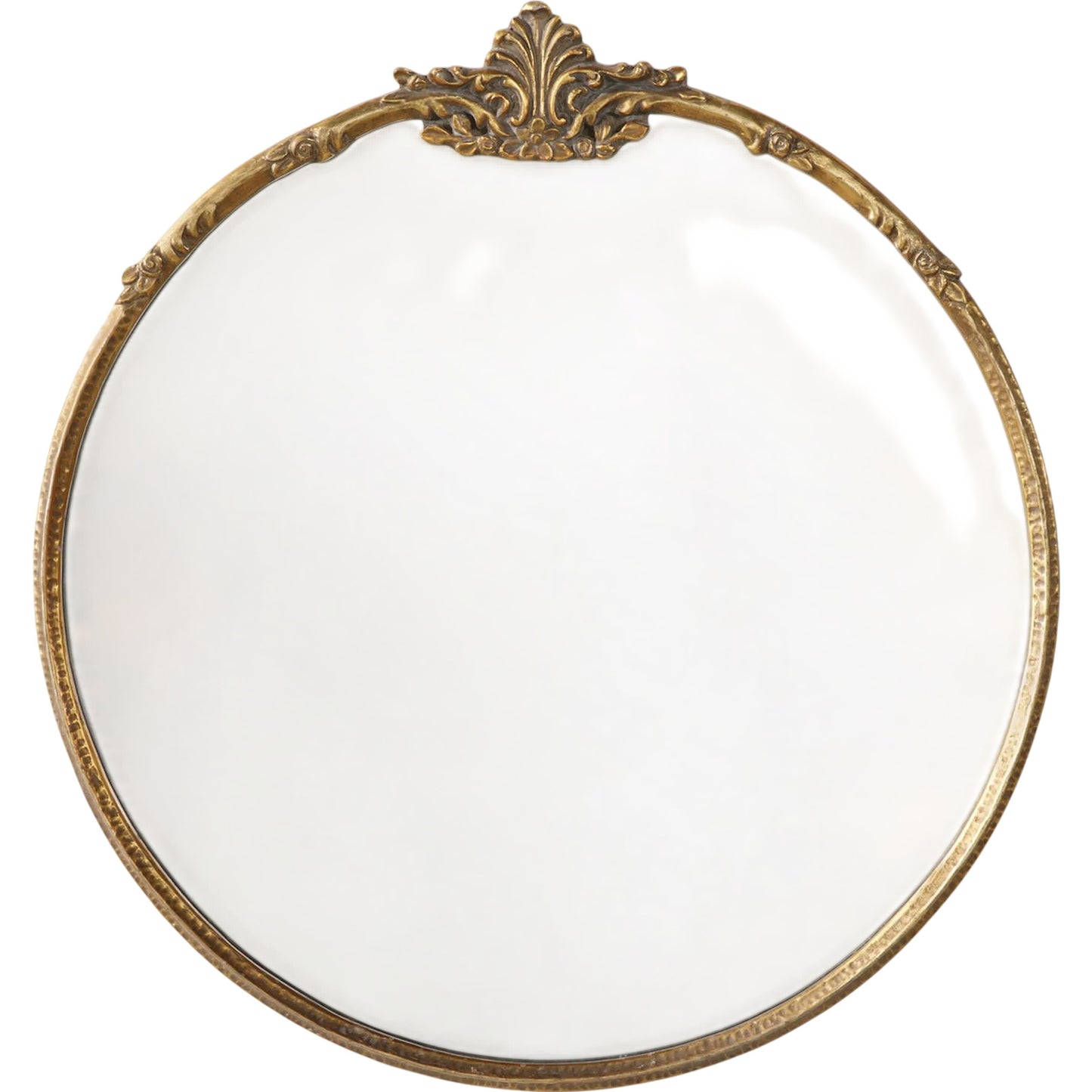 000 SI-2633290 | Primary Silo | Amelie Round Mirror by Zentique in distressed gold and gold. Made from iron, mirror, mdf in a unique style.