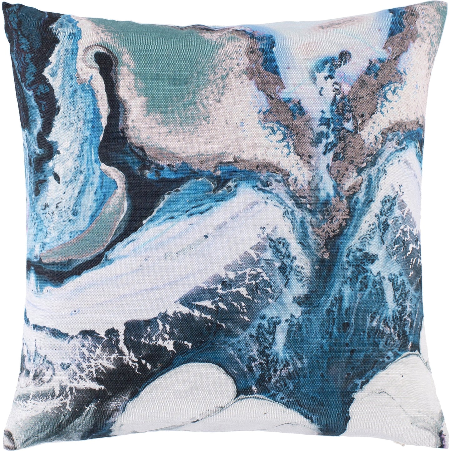 001 SI-1850154,SI-1850155,SR-880045,SR-880046 | Primary Silo | Ebru Pillow - 31982 by Surya in emerald, white, sky blue. Made from 87% polyester, 13% cotton in a coastal style.