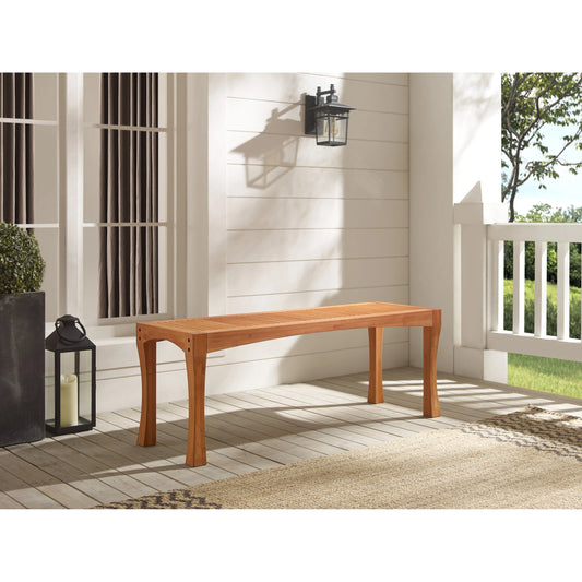 Newport Outdoor Bench by Greenington in tuscan. Made from 100% bamboo in a modern style.