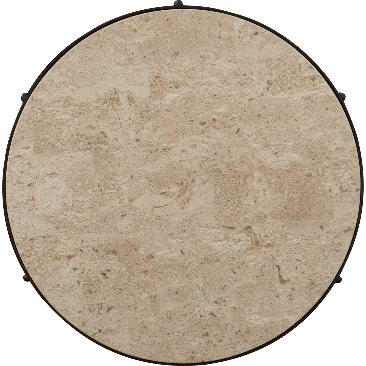 002 SI-1749142 | Additional Silo | Luckenbach Metal & Stone End Table by Hooker Furniture in black. Made from cast iron, antique travertine in a traditional style.