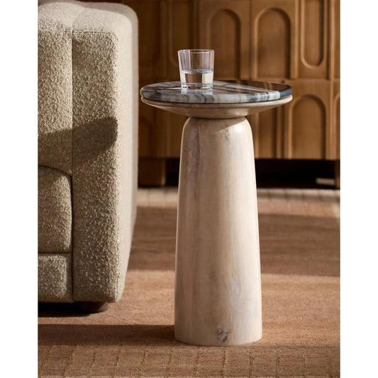 Edra End Table by Surya. Made from marble, mango wood in a modern style.