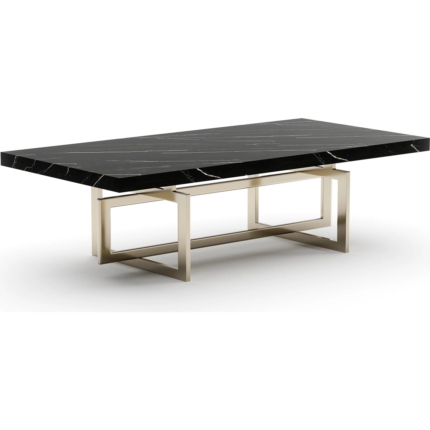 004 SI-2462348 | Additional Silo | Wish You Were Here 60" Rectangular Cocktail Table by Caracole in black marble, gold and whisper of gold. Made from marble in a modern style.