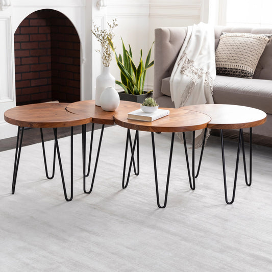 Selene - 25833 (Set of 4) by Surya in black, dark brown and powder coatednatural. Made from wood, metal in a modern style.