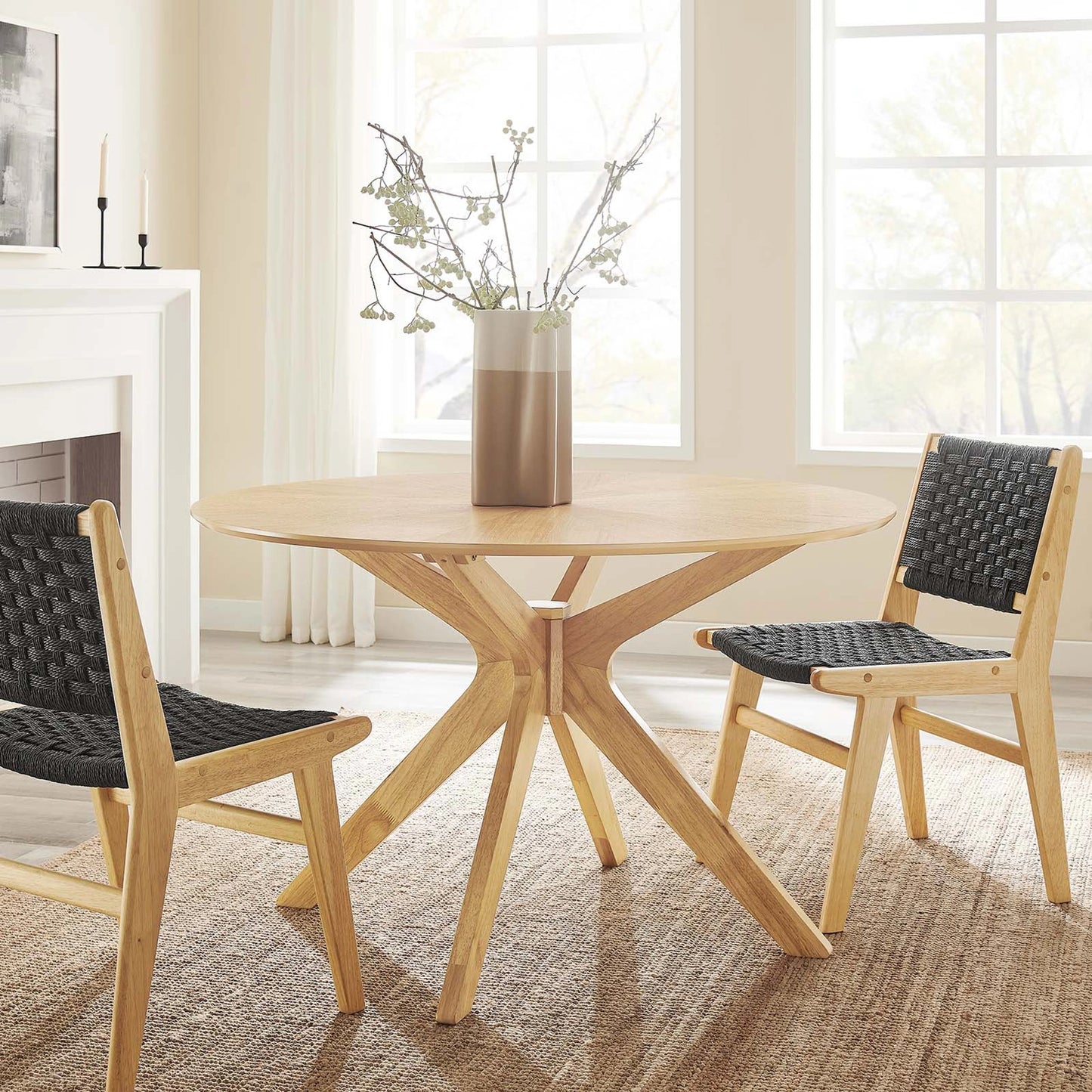 007 SI-2135438 | Lifestyle | Paw 47" Round Wood Dining Table by Evans & Londeen. Made from unique in a modern style.