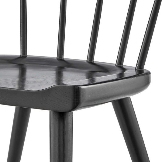 Attala Wood Dining Side Chair by Evans & Londeen. Made from elm wood frame, plastic foot pins in a modern style.