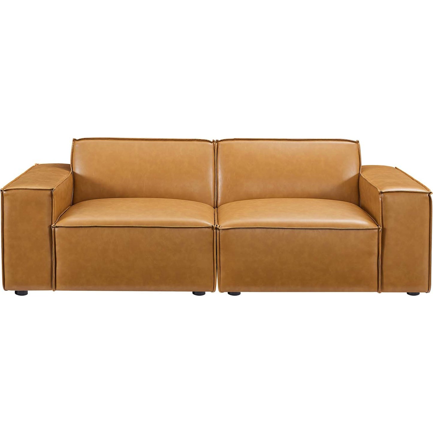 002 SI-1712748 | Additional Silo | Kendall Vegan Loveseat by Evans & Londeen in tan. Made from foam density is 30kg, m3, 100% polyester, legs rubberwood, pine solid wood in a modern style.
