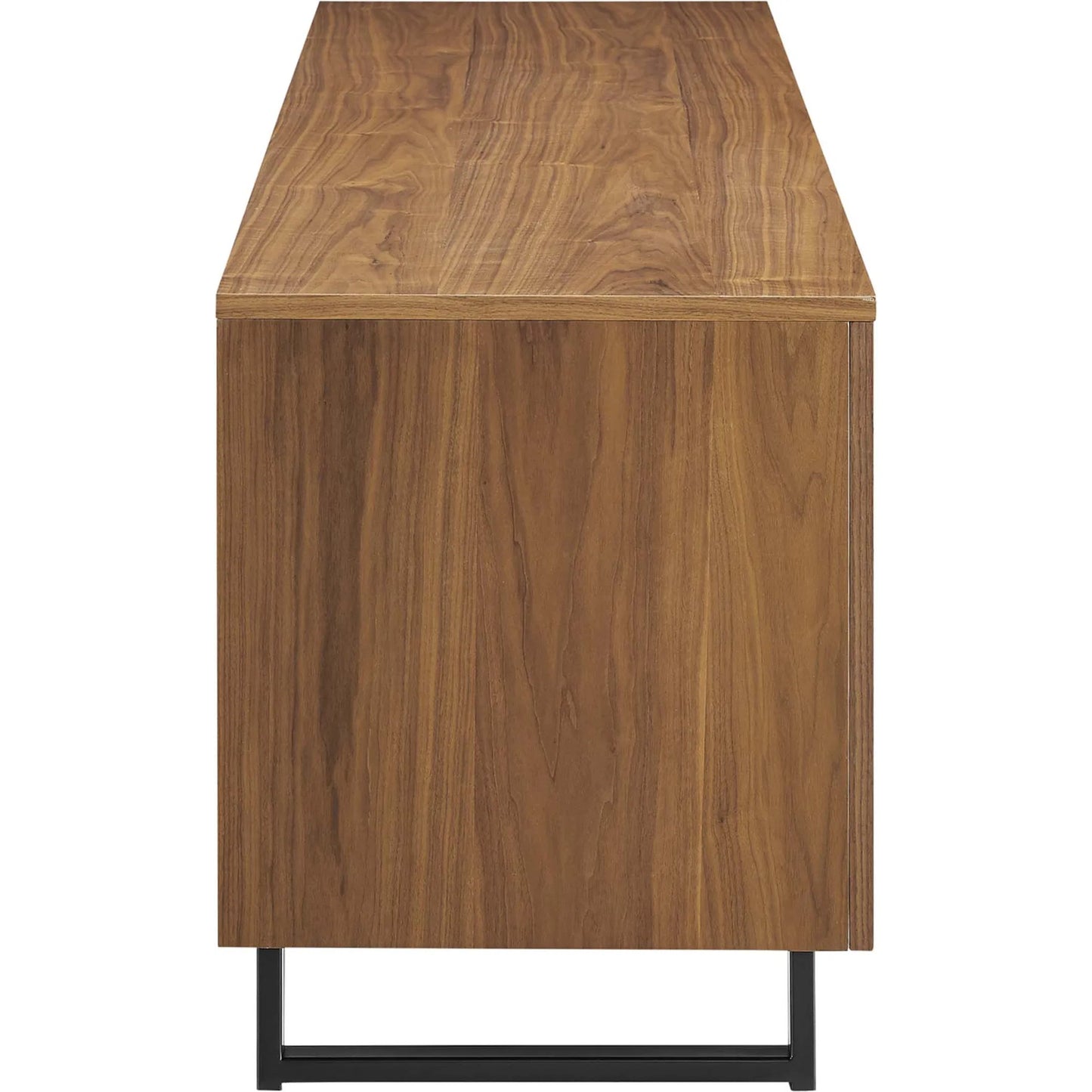 004 SI-1928181 | Lifestyle | Henry 73" TV Stand by Evans & Londeen in walnut. Made from the body is 0.5in mdf with walnut wood veneer, legs is 40*20*1.2mm iron tube powder coated in black color in a modern style.