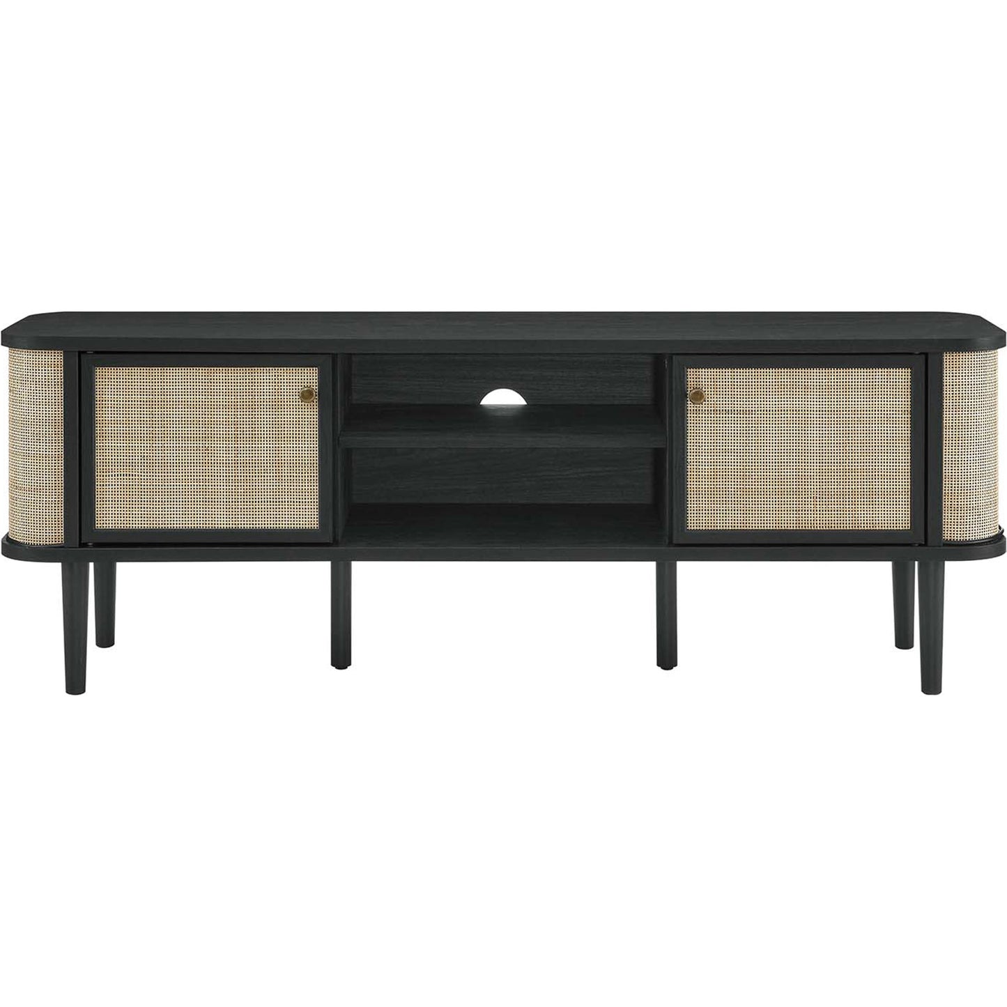 003 SI-2106917 | Additional Silo | Aitkin 60'' Wood TV Stand by Evans & Londeen in black. Made from particle board, mdf in a cottage & farmhouse style.
