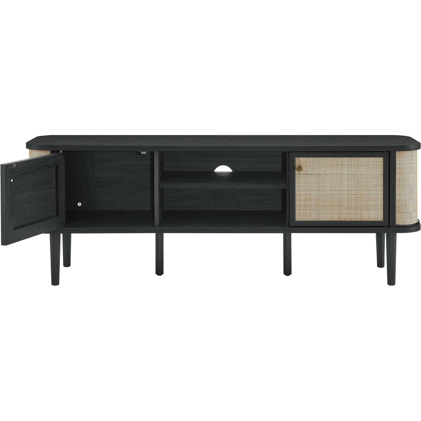 004 SI-2106917 | Additional Silo | Aitkin 60'' Wood TV Stand by Evans & Londeen in black. Made from particle board, mdf in a cottage & farmhouse style.
