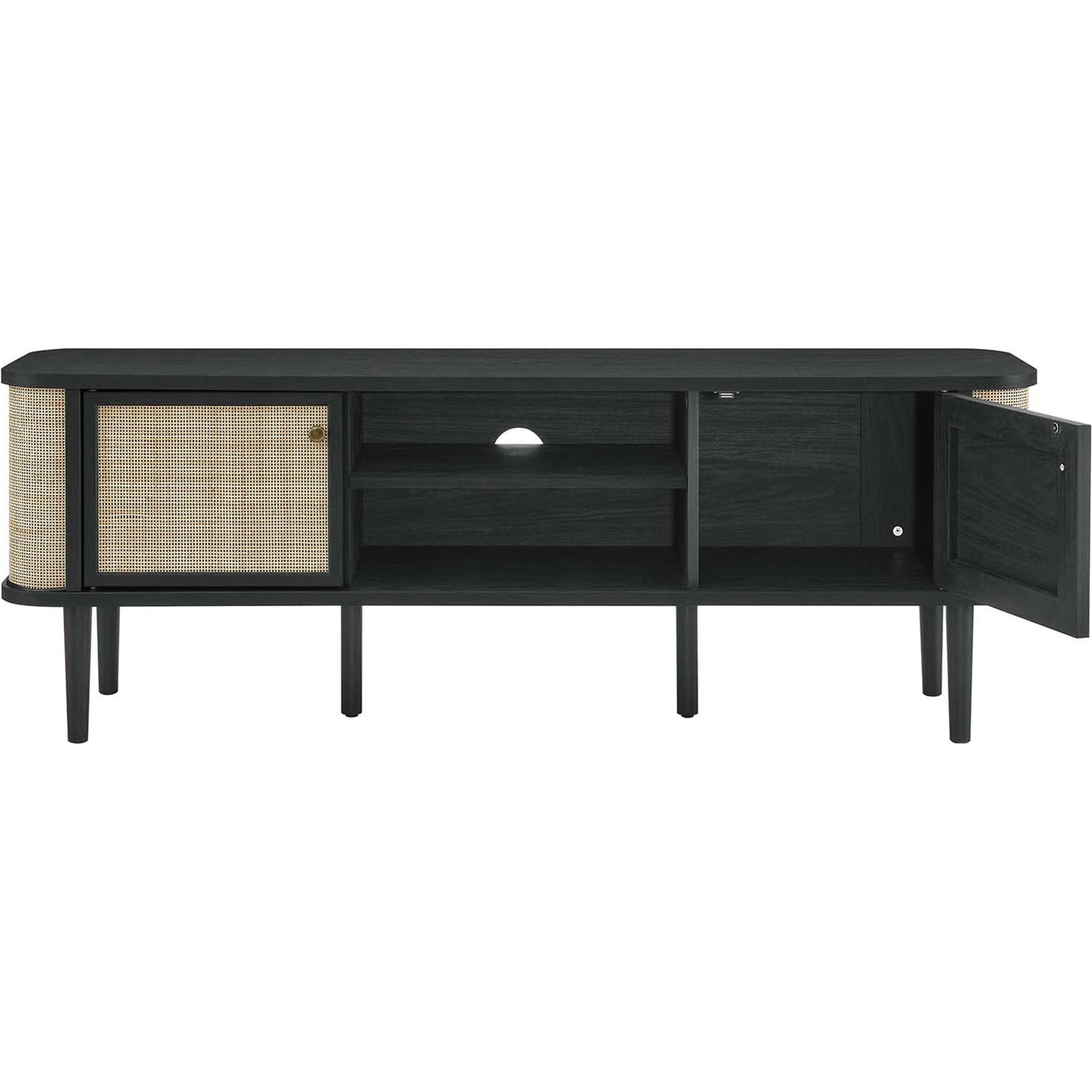 005 SI-2106917 | Additional Silo | Aitkin 60'' Wood TV Stand by Evans & Londeen in black. Made from particle board, mdf in a cottage & farmhouse style.