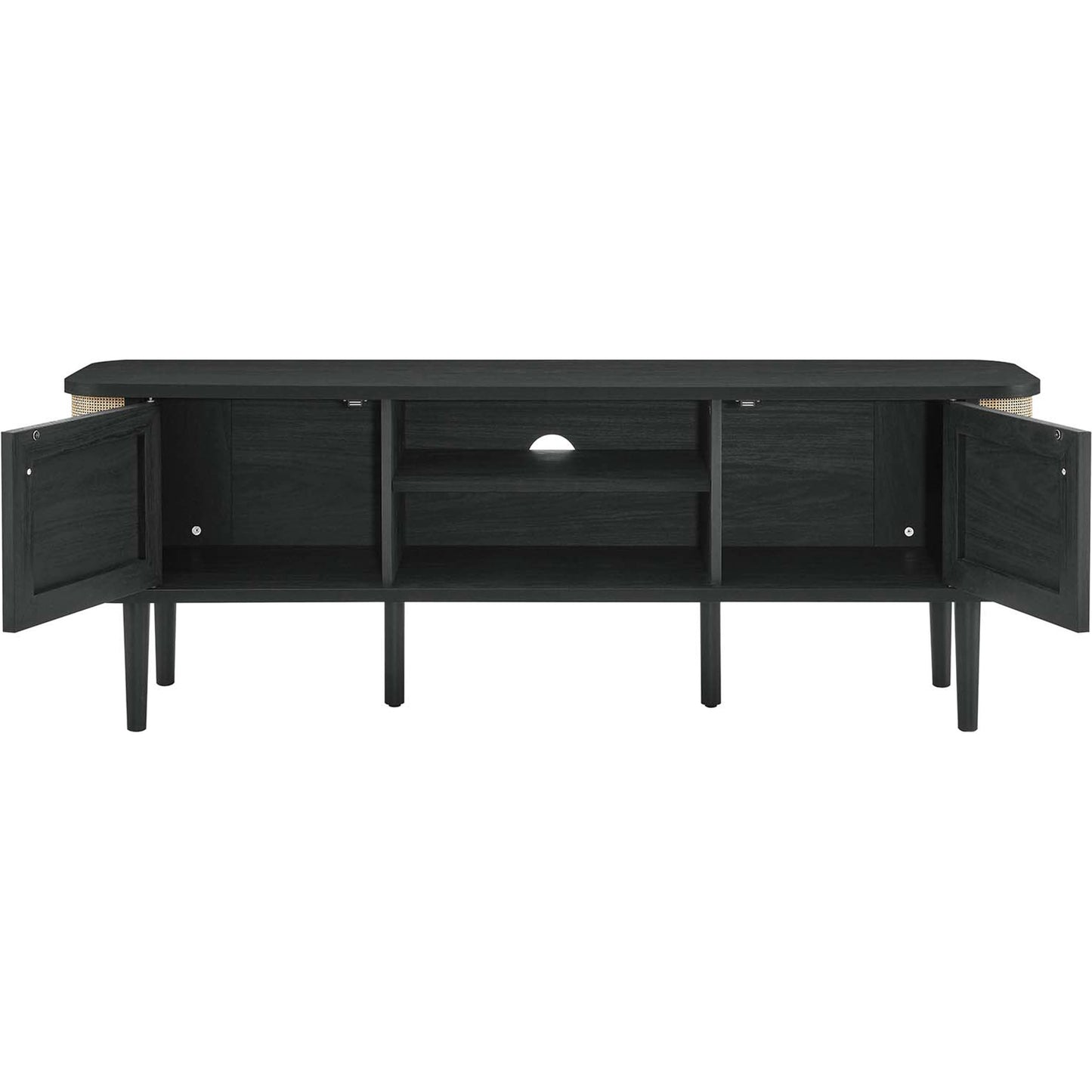 006 SI-2106917 | Additional Silo | Aitkin 60'' Wood TV Stand by Evans & Londeen in black. Made from particle board, mdf in a cottage & farmhouse style.