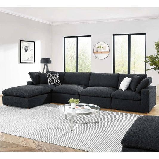 Wheatland 5-Piece Down Filled Overstuffed Boucle Sectional Sofa by Evans & Londeen. Made from unique in a modern style.