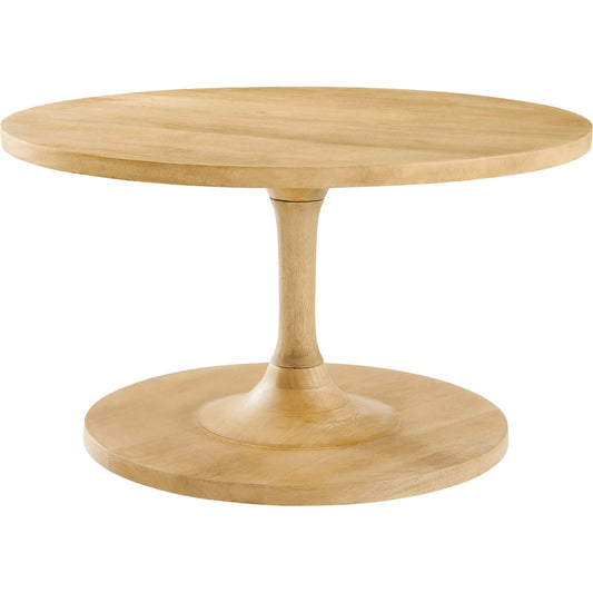 Allodium Round Wood Coffee Table by Evans & Londeen in oak. Made from wood in a modern style.