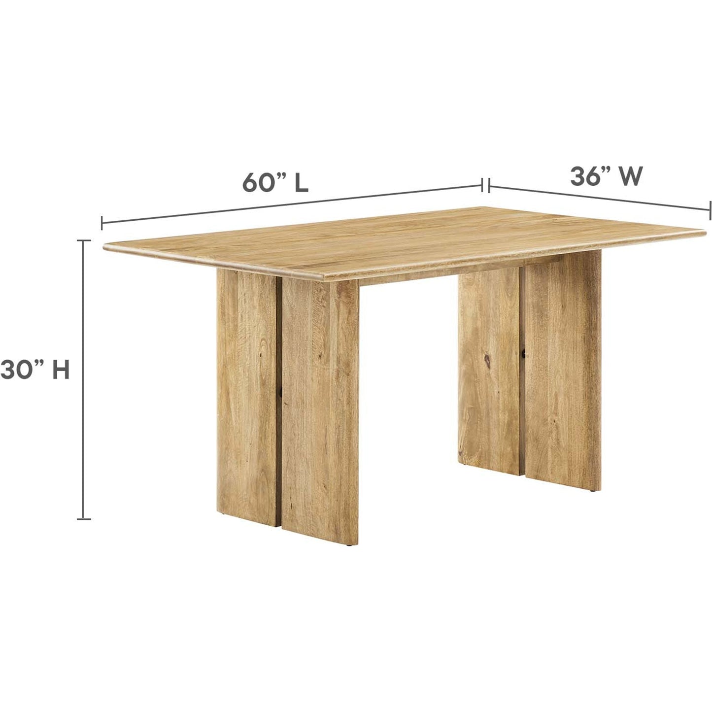 004 SI-2135807 | Additional Silo | Canton 60" Wood Dining Table and Bench Set by Evans & Londeen. Made from mango wood walnut, light oak color in a cottage & farmhouse style.