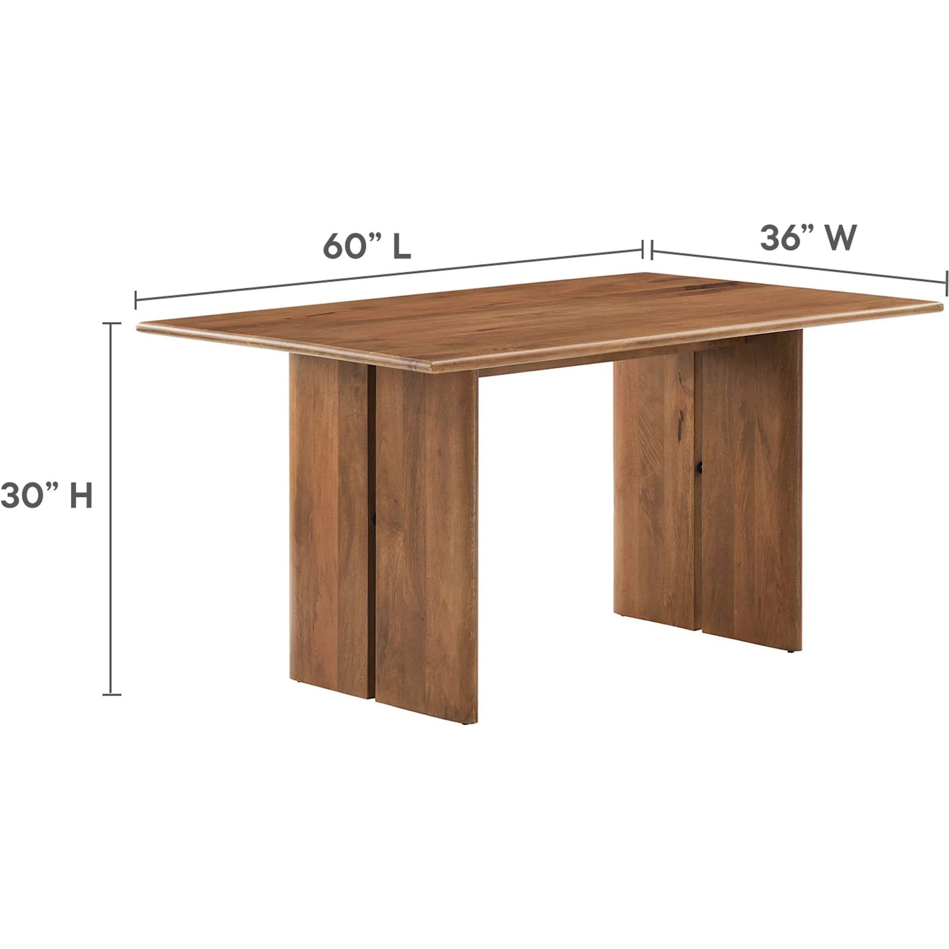 Canton 60" Wood Dining Table and Bench Set by Evans & Londeen. Made from mango wood walnut, light oak color in a cottage & farmhouse style.