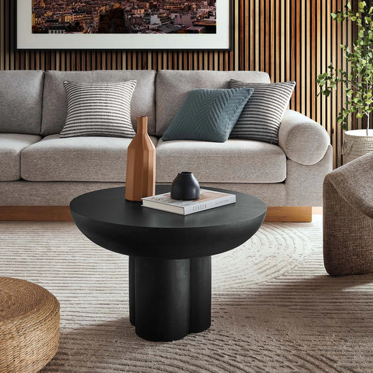 Rinehart Round Concrete Coffee Table by Evans & Londeen. Made from unique in a transitional style.