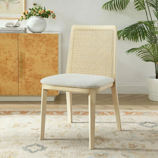 Bremer Wood and Rattan Dining Side Chair by Evans & Londeen. Made from wood in a transitional style.