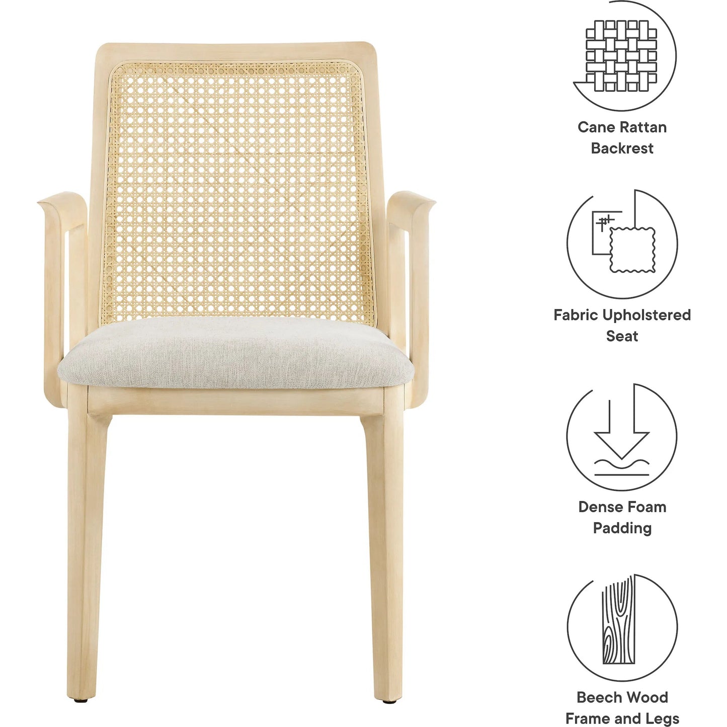006 SI-2357809 | Additional Silo | Bremer Wood and Rattan Dining Armchair by Evans & Londeen. Made from wood in a transitional style.
