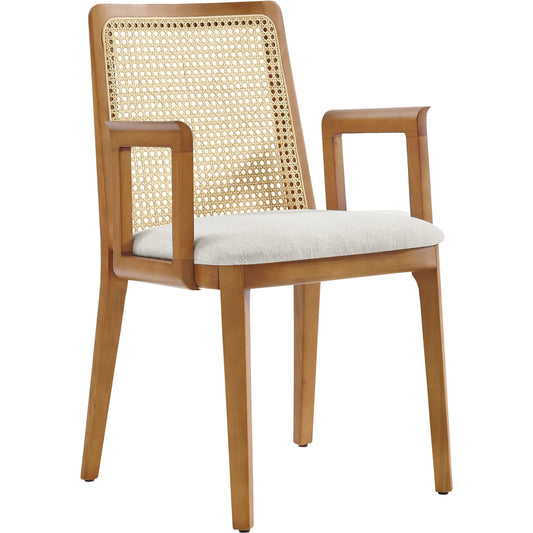 Bremer Wood and Rattan Dining Armchair by Evans & Londeen. Made from wood in a transitional style.