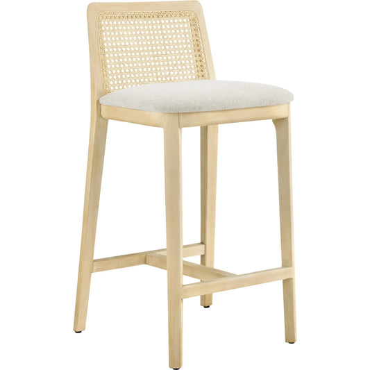 Bremer Wood and Rattan Counter Stool by Evans & Londeen. Made from wood in a transitional style.
