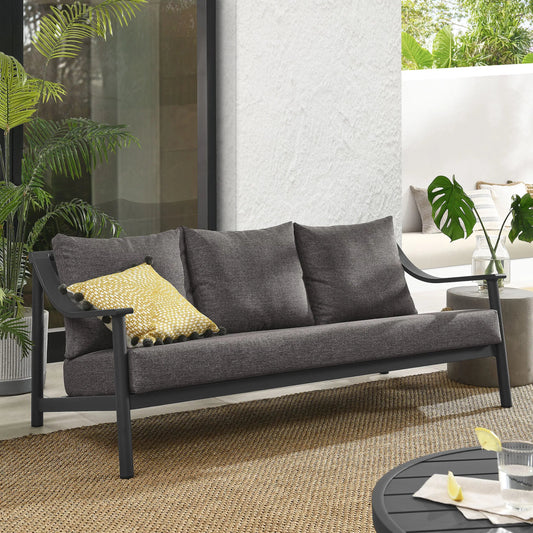 Ben Aluminum Sofa by Evans & Londeen in carbon graphite. Made from aluminum in a transitional style.