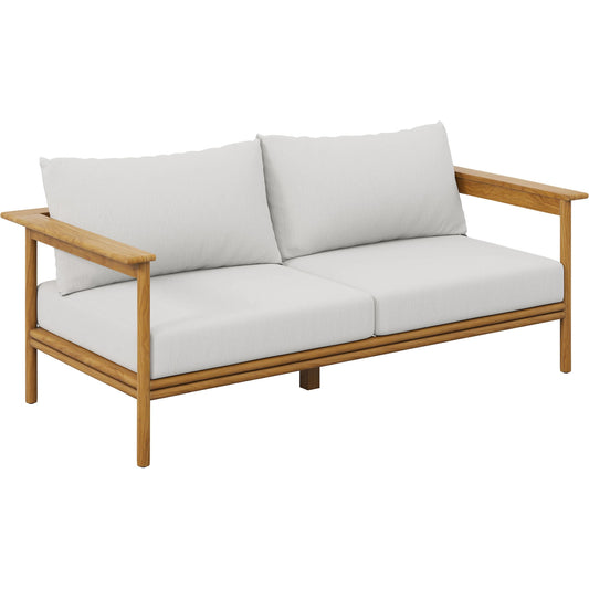 Juab Teak Wood Sofa by Evans & Londeen. Made from teak wood in a transitional style.