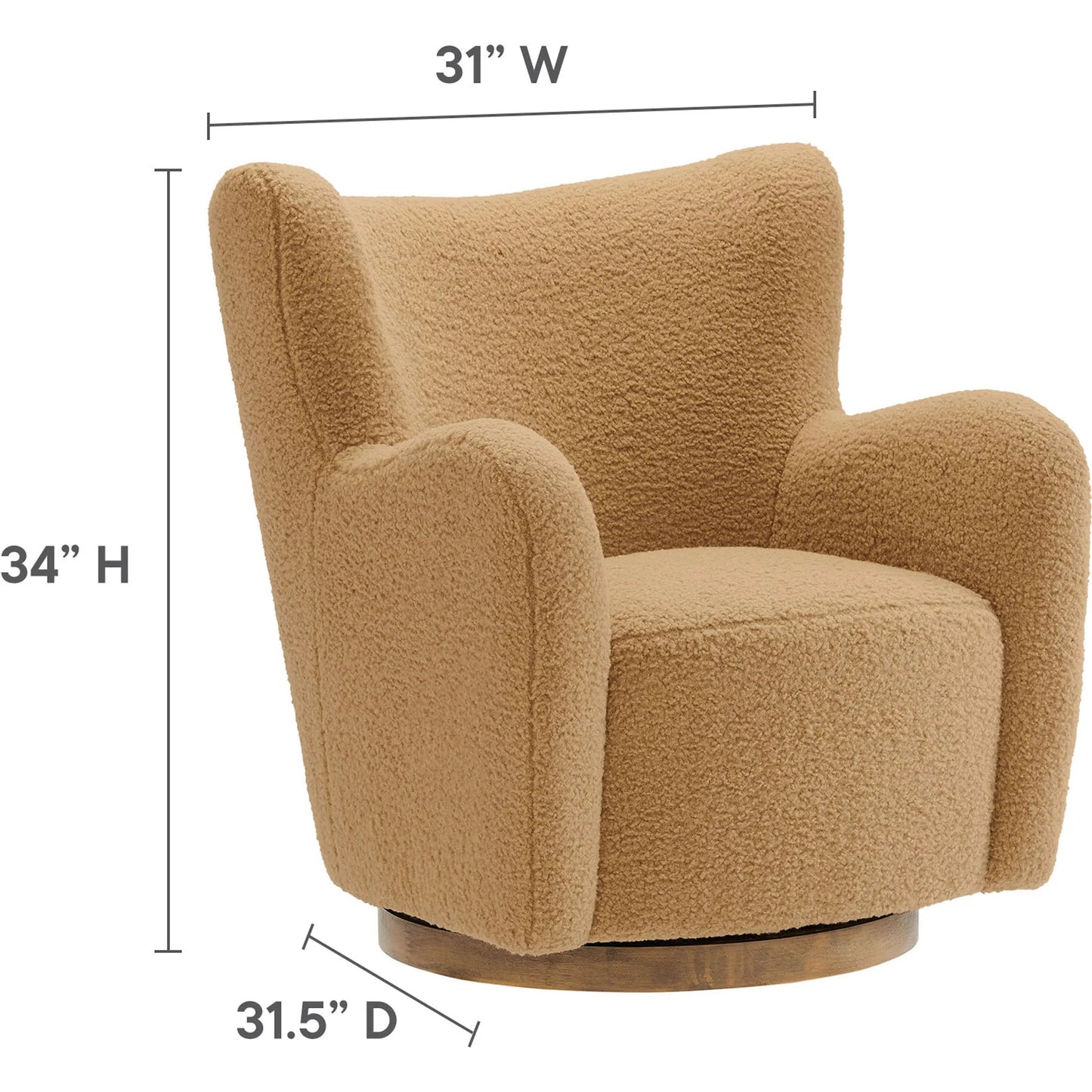 004 SI-2358321 | Additional Silo | Anderson Wingback Sherpa Swivel Accent Chair by Evans & Londeen. Made from sherpa in a unique style.