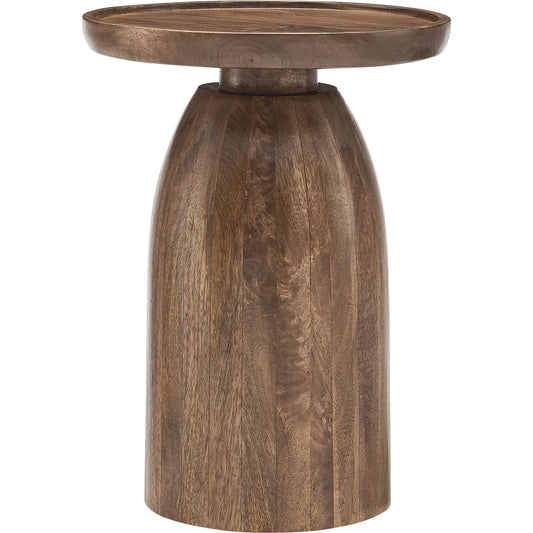 Orleans Round Wood Side Table by Evans & Londeen. Made from wood in a modern style.