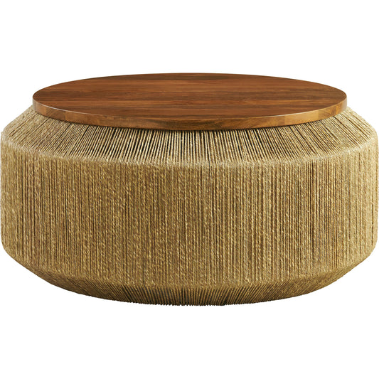 Alamota Seagrass and Wood Coffee Table by Evans & Londeen in walnut natural. Made from seagrass, wood in a rustic style.