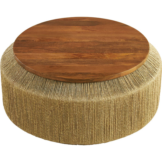 Alamota Seagrass and Wood Coffee Table by Evans & Londeen in walnut natural. Made from seagrass, wood in a rustic style.