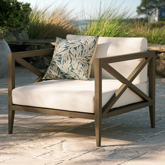 Galt Teak Armchair by Evans & Londeen in weathered gray white. Made from teak in a transitional style.