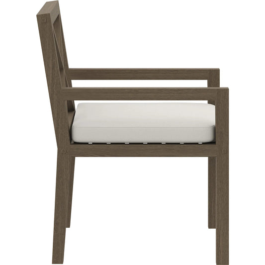 Galt Teak Dining Armchair by Evans & Londeen in weathered gray white. Made from teak in a transitional style.
