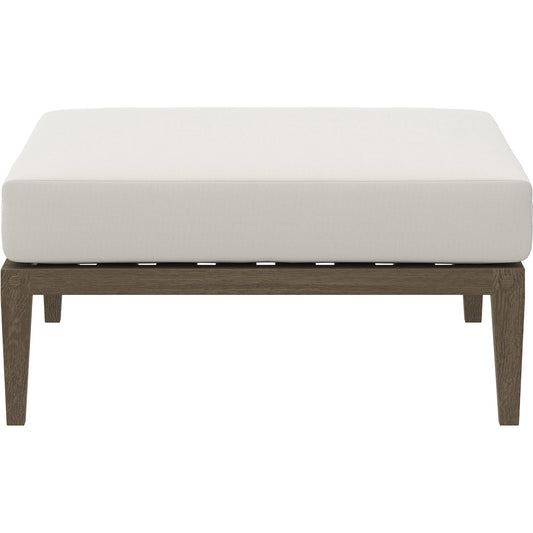 Galt Teak Ottoman by Evans & Londeen in weathered gray white. Made from teak in a transitional style.