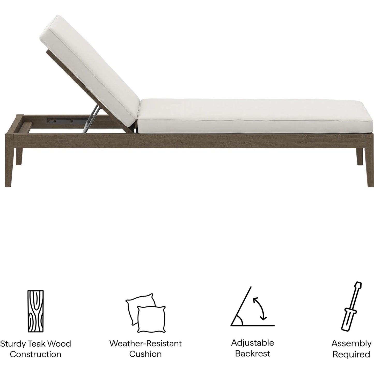 003 SI-2453465 | Additional Silo | Galt Teak Chaise Lounge by Evans & Londeen in weathered gray white. Made from teak in a transitional style.
