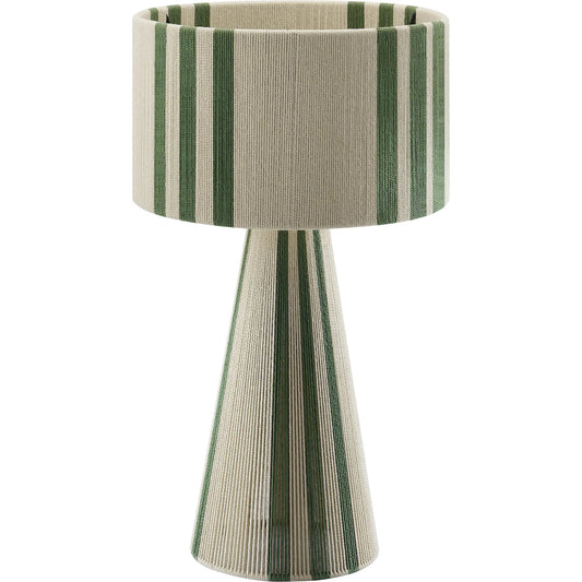 Palestine Handwoven Cotton Thread Striped or Plain Table Lamp by Evans & Londeen. Made from cotton thread in a rustic style.