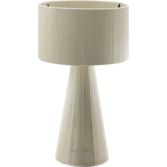 Palestine Handwoven Cotton Thread Striped or Plain Table Lamp by Evans & Londeen. Made from cotton thread in a rustic style.