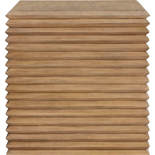 Real Square 24" Stacked Design End Table by Evans & Londeen in weathered oak. Made from unique in a transitional style.