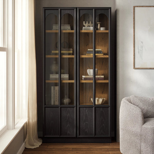 McCreary Solid Wood and Glass Display Cabinet by Evans & Londeen. Made from solid wood, glass in a modern style.