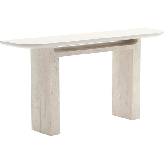 Overlap Console by Caracole. Made from stone in a modern style.