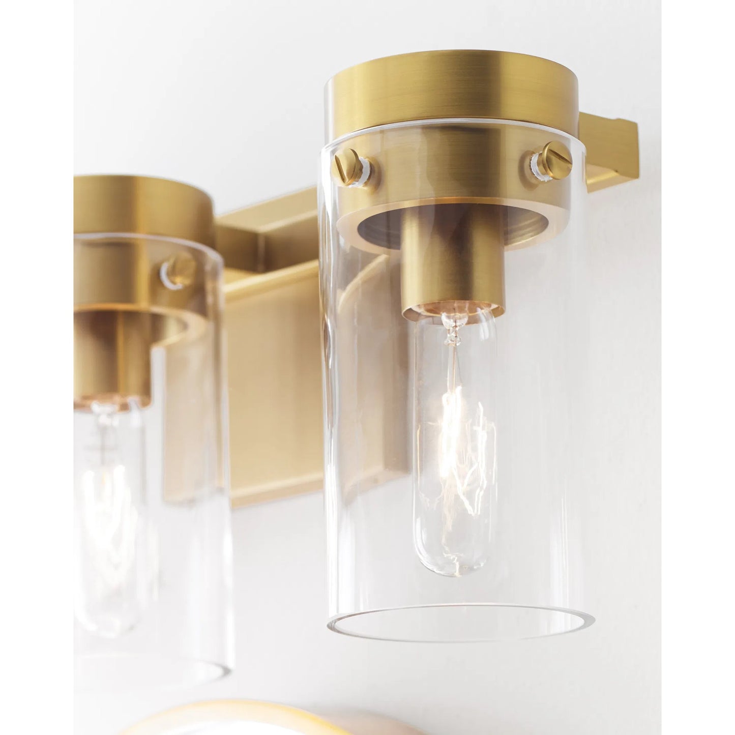 008 SI-2234319 | Closeup | Garrett 3 - Light Vanity by Visual Comfort & Co.. Made from steel in a unique style.