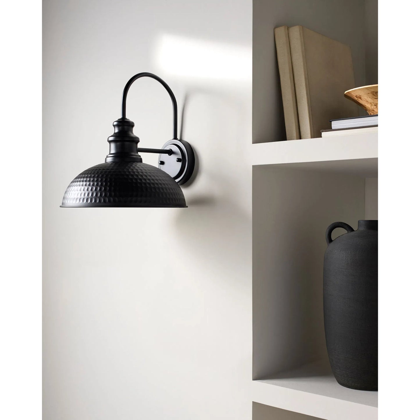 003 SI-2168223 | Lifestyle | Elfand Indoor/Outdoor Wall Sconce by Livabliss in fixture: black, shade (outside): black, shade (inside): gold, cord: black and paintedmetallicpaintedpainted. Made from iron, metal in a modern style.